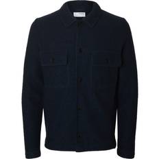 Beige - Herre Trøjer Selected Nealy LS Knit Cardigan Sky Captain - Natblå