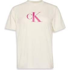 Calvin Klein Beige T-shirts Calvin Klein Monogram Logo Tee Jeans Shirts - Beige