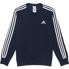 Adidas Natural Jumpers adidas Round Neck Stripe Pullover - Dark Blue