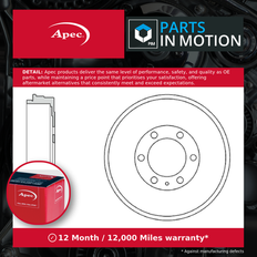 Vehicle Parts APEC Brake Drum Fits Isuzu Rodeo Mk1 3.0d Rear 02 To 12
