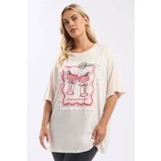 Pink Tops Yours Cocktail Novelty Graphic Christmas T-Shirt - Pink