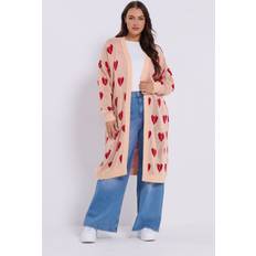 Pink - Women Cardigans Yours Argyle Heart Midi Cardigan Pink