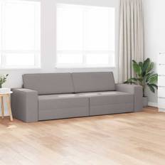 vidaXL Gulv Bed 2-i-1 Taupe 245x150x60.5 cm Sofa 3 personers
