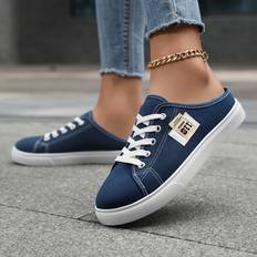 Blue Shoes Temu Women's Comfortable Slip-On Casual Sneakers - Low Top