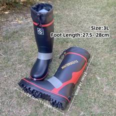Wellingtons Temu High Top High Quality Rain Boots With Steel Spikes - Red