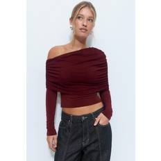 Gina Tricot Blusar Gina Tricot Off Shoulder Mesh Top Off Toppar - Lila