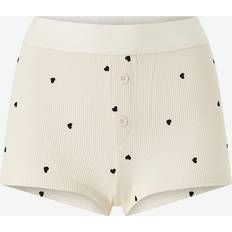 Gina Tricot Shorts Gina Tricot Loungewear Hotpants Med Sorte Hjerter - Hvid