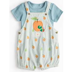 Checkered Children's Clothing The Very Hungry Caterpillar Gingham Bibshorts Set - Blue