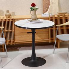 Fativo Round Marble With Metal Pedestal Dining Table