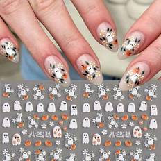 Nail Decoration & Nail Stickers Shein Halloween Ghost Nail Art Stickers Pumpkin Skulls Flower Decals - Y2K