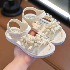 Beige Sandals Shein Summer New Girls Children Princess Shoes - Korean