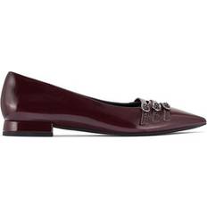 Clarks Sensa 15 Strap Burgundy Patent Ballet Pumps - Red