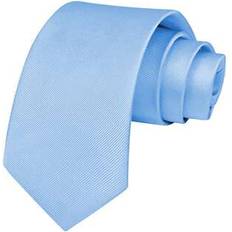Men - Stripes Ties Shein Men's Fashionable Light Blue Solid Fine Stripe Necktie