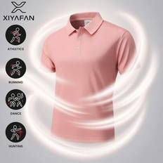 Men - Silk Polo Shirts Shein Boyfriend Style Polo Shirt Quick-Dry Ice Silk Lapel