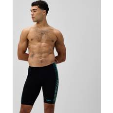 Herre - Syntetisk Badebukser Speedo End+ Tech Panel Jammer Badebukser - Sort/Grøn