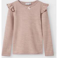 Jersey Bluser & Tunikaer Name It Slim Fit Top Med Lange Ærmer Uld Viskose - Shadow Gray