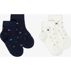 Polka Dots Underwear Tommy Hilfiger Boys Blue Ivory Knitted Ankle Socks With Flag Logo - Blue/Ivory