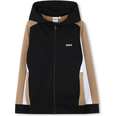Drenge - Lynlås Skjorter BOSS Boys Black Cotton Colourblock Zip-Up Top