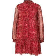 Paisley Klänningar Pepe Jeans Mimi Klänning Skjortklänning Lång Ärm - Beige/Röd