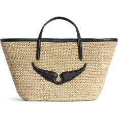 Zadig & Voltaire Tote Bag & Shopper tasker Zadig & Voltaire Rafia Basket Bag Med Læderhanke Beige/Sort