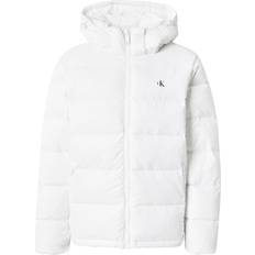 Hvid - Polyamid Overtøj Calvin Klein Jeans Vinterjakke Uld Aftagelig Hætte - Sort/Hvid