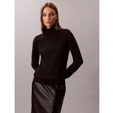 Calvin Klein Overdele Calvin Klein Merino Roll Neck Jumper - Black