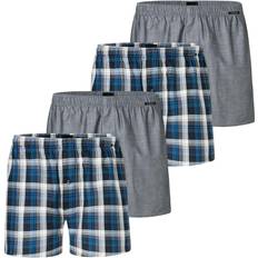 Herre - Ternede Underbukser Schiesser Boksershorts Uldhvid - Blå/Marin/Grå
