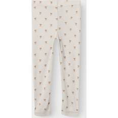 Leggings Name It Slim Fit Leggings Turtledove Melange - Lysebrun/Naturhvid
