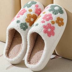Vita Innetofflor Temu Cozy Floral Embroidered Plush Slippers - Soft With Colorful