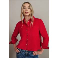 Corduroy - Women Tops Street One Damen Cord Hemdbluse - Rot