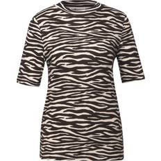Damen T-Shirt Zebra Print - Braun