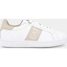EA7 Dam Sneakers EA7 Klassiska Sportskor Läder Karta Nyckelband - Vit