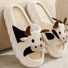 Unisex Slippers Temu Unisex Adorable Cow Pattern Open Toe Slippers