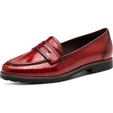 Syntetisk Loafers Tamaris Slipper Kvinde Red Patent Loafers - Carminrød