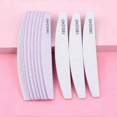 Nagelprodukter Temu Set Of 10 Gray Nail Files Half-moon Shape - Gray