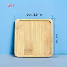 Bamboo Coasters Temu 5pcs Bamboo Coasters Set Square Round Drink Mats Coaster
