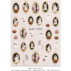 Nagelprodukter Temu Halloween Oil Metal Nail Stickers Pumpkins Jelly Little Design - Cute Cartoon