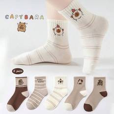 Jersey Socks Children's Clothing Shein Capybara Print Girls Socks All Season - Cartoon