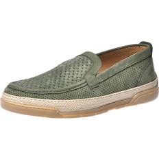 Grøn - Herre Loafers Baldinini Tyl Loafer Perforated Nubuck Sage Green Woven Print - Grøn