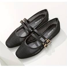 Women - Yellow Ballerinas Temu Women's Ballet Flat Shoes Solid Color Mesh - Pu Insole