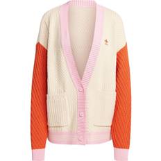 Adidas Dam Koftor adidas SS23 Adicolor 70s Retro Series Knitted Cardigan - Wonder White