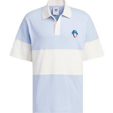 Adidas Pink Polo Shirts adidas Monkey Kingdom X Cartoon Logo Print Color-Blocked Polo Shirt - Light-Pink Blue