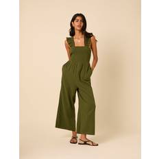Grøn Jumpsuits & Overalls Nobody's Child Maya Kakigrøn Jumpsuit Med Flæseærmer