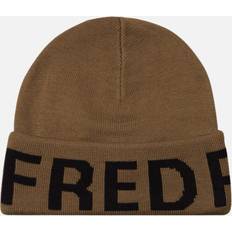 Fred Perry Men Accessories Fred Perry Mens Bold Oversized Logo Shaded Stone Beanie - Brown