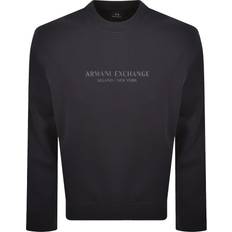 Armani Exchange Men Jumpers Armani Exchange Logo Raised Sweatshirt - Blue