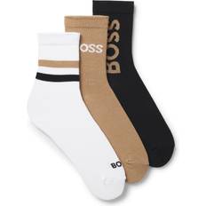 Beige Socks BOSS Pack Of Three Stretch Cotton Blend Socks - Beige/Black/White