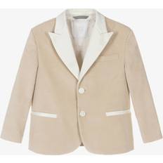 Beige Blazers Children's Clothing Eleventy Boys Beige Velvet Blazer