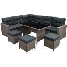 Rattan Corner Grey