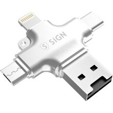 SiGN Micro SD Minneskortläsare USB-C USB-A Lightning