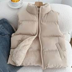 Shein Teen Girls Zip Up Padded Casual Vest Coat - For Autumn
